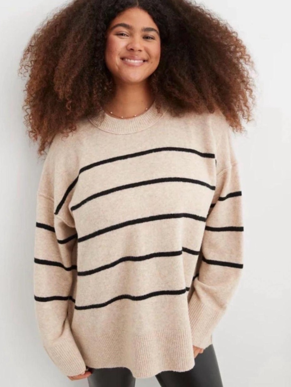 Aerie UnReal Oversized Striped Sweater
